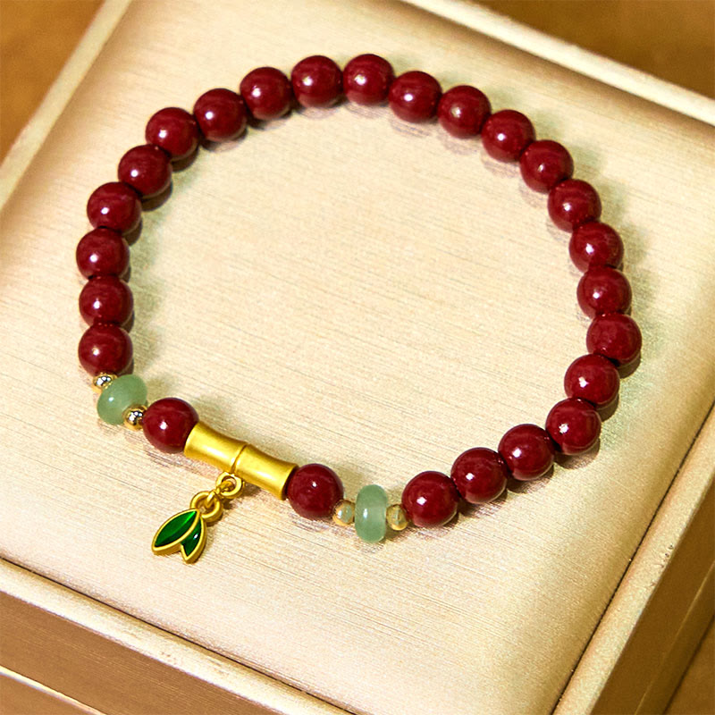Buddha Stones Cinnabar Bamboo Concentration Bracelet - image 3