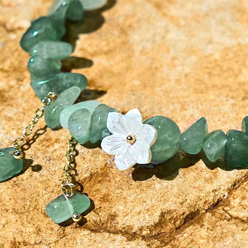 Buddha Stones Natural Strawberry Quartz Green Strawberry Quartz Super Seven Crystal Flower Healing Bracelet - image 6