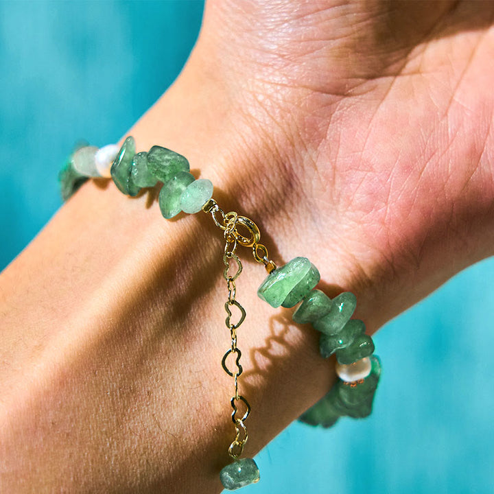 Buddha Stones Natural Strawberry Quartz Green Strawberry Quartz Super Seven Crystal Flower Healing Bracelet - image 8