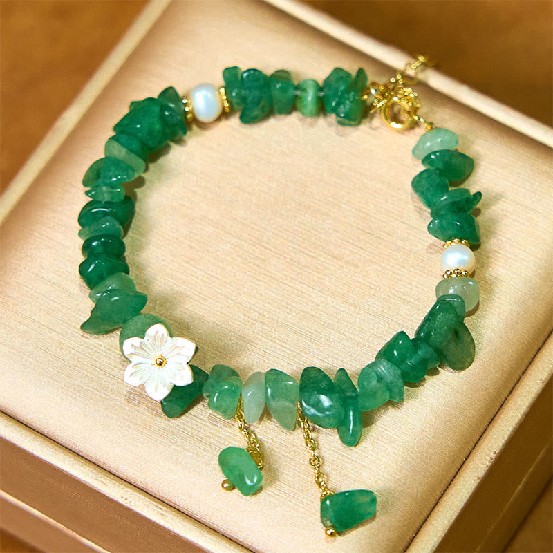 Buddha Stones Natural Strawberry Quartz Green Strawberry Quartz Super Seven Crystal Flower Healing Bracelet - image 4