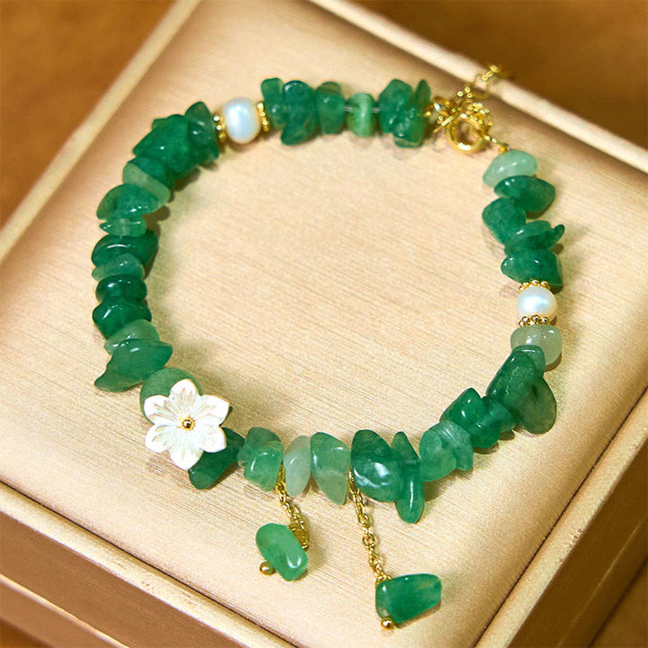Buddha Stones Natural Strawberry Quartz Green Strawberry Quartz Super Seven Crystal Flower Healing Bracelet - image 4