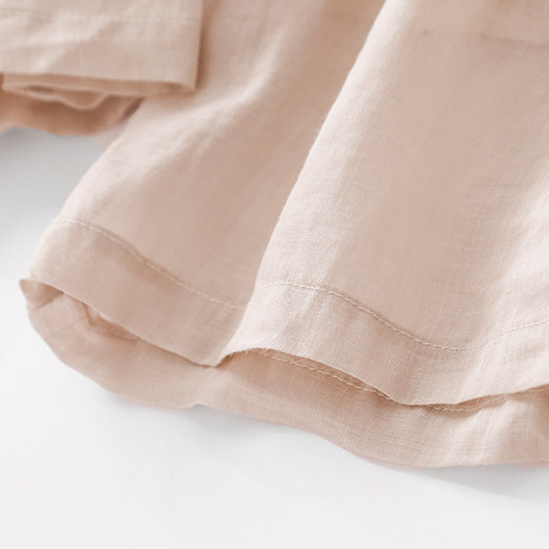 Buddha Stones Summer Embroidery Double Layer Cotton Linen Women's Wide Leg Pants With Pockets - image 23