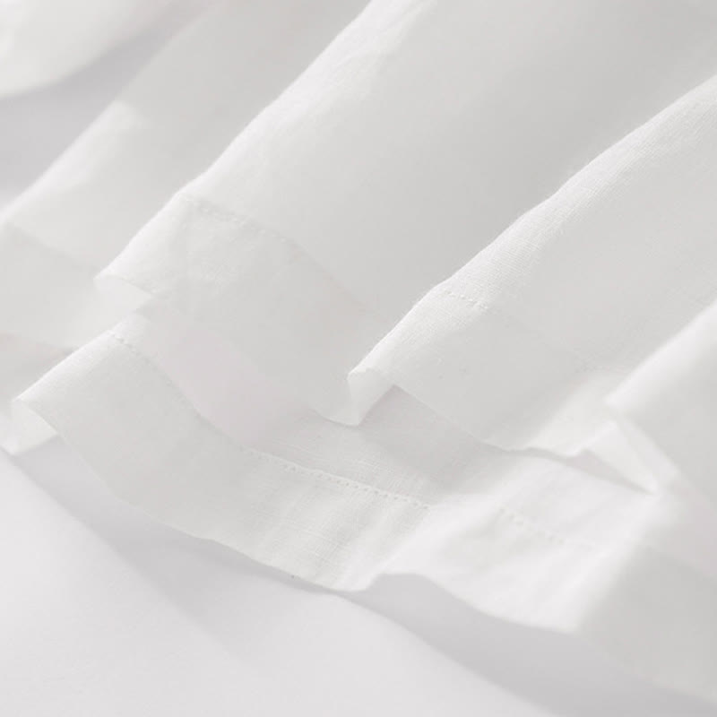 Buddha Stones Summer Embroidery Double Layer Cotton Linen Women's Wide Leg Pants With Pockets - image 29