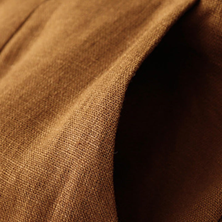 Buddha Stones Summer Casual Simple Design Linen Women's Wide Leg Pants With Zipper Pockets - image 34