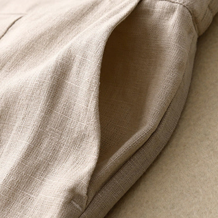 Buddha Stones Summer Casual Simple Design Linen Women's Wide Leg Pants With Zipper Pockets - image 47