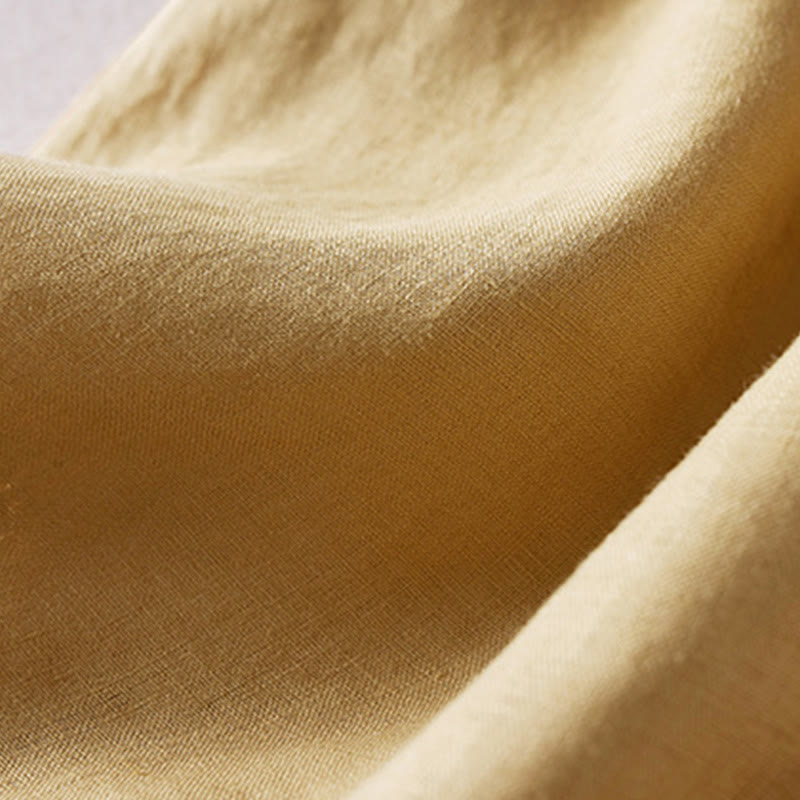 Buddha Stones Summer Daily Simple Wrinkle Design Cotton Linen Women's Shorts With Pockets - image 33