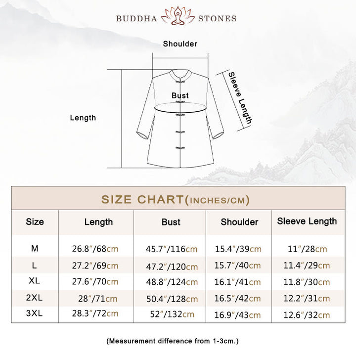 Buddha Stones Purple Flower Print Frog-Button Design Shirt - image 5