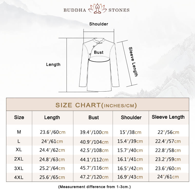 Buddha Stones Oblique Collar Knot button Cotton Loose Linen Clothing - image 9