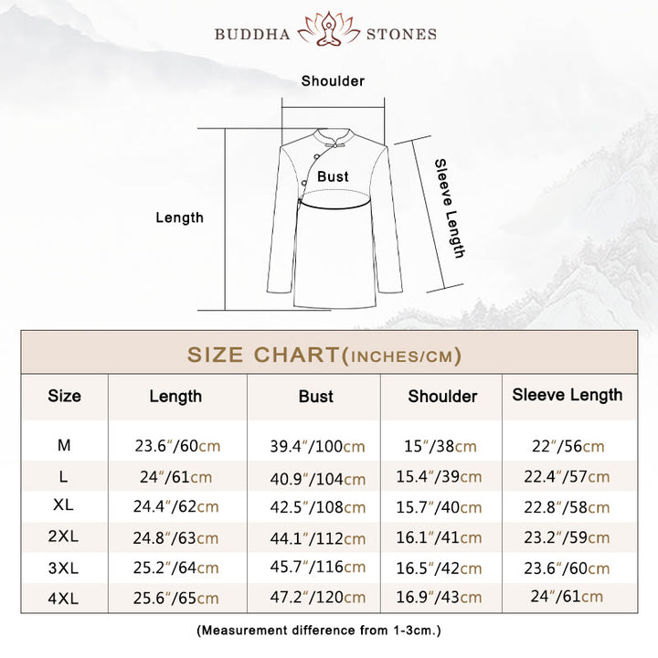 Buddha Stones Oblique Collar Knot button Cotton Loose Linen Clothing - image 9