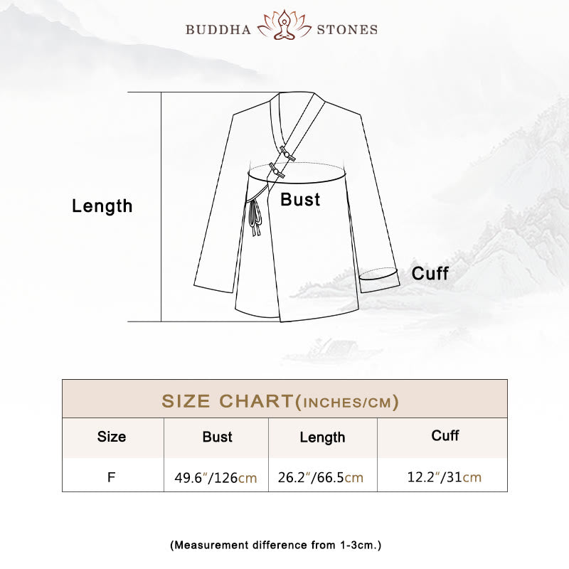 Buddha Stones Frog-Button Hanfu Design Shirt Top Ramie Linen Jacket - image 5