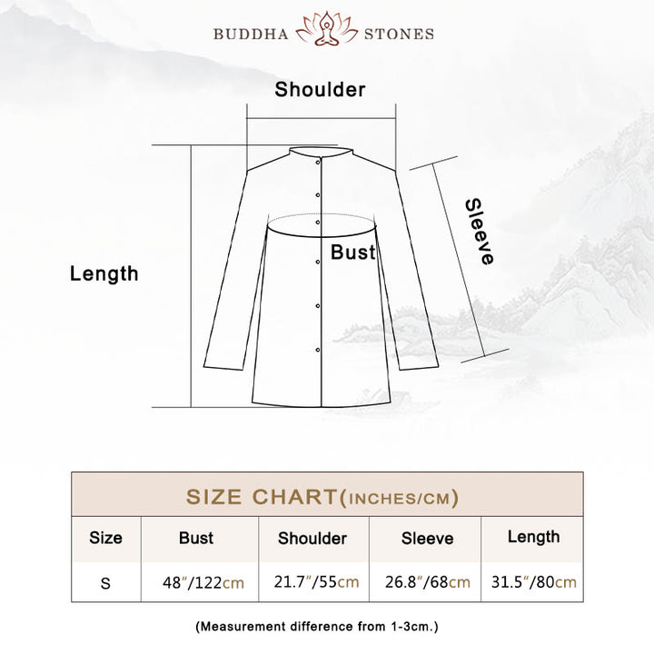 Buddha Stones Plain Long Sleeve Coat Jacket Top Wide Leg Pants Zen Tai Chi Yoga Meditation Clothing - image 7