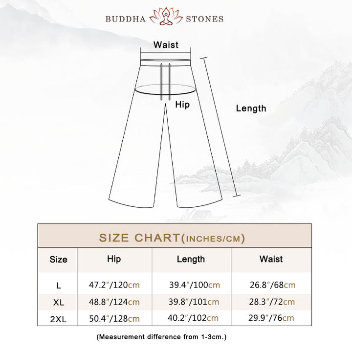 Buddha Stones Casual Solid Color Lace-up Women's Wide Leg Pants - image 5