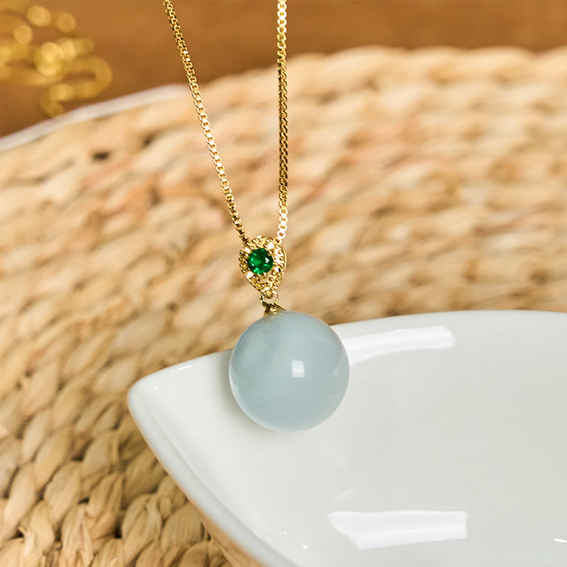 Buddha Stones Cat's Eye Round Ball Confidence Necklace Pendant - image 22