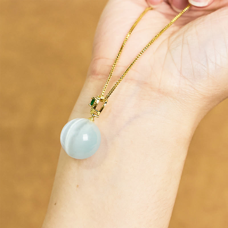 Buddha Stones Cat's Eye Round Ball Confidence Necklace Pendant - image 24