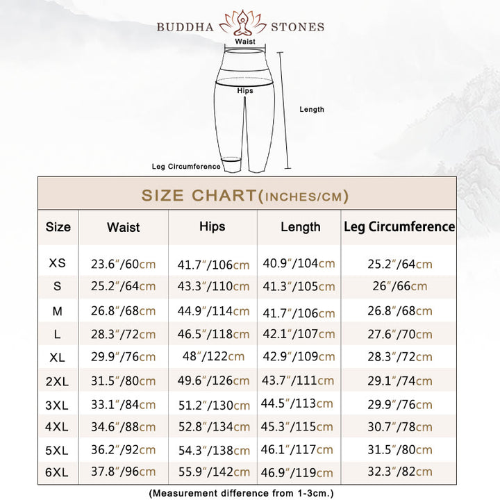 Buddha Stones Pure Cotton Flying White Cranes Auspicious Clouds Design Women's Elastic Waist Harem Pants - image 5