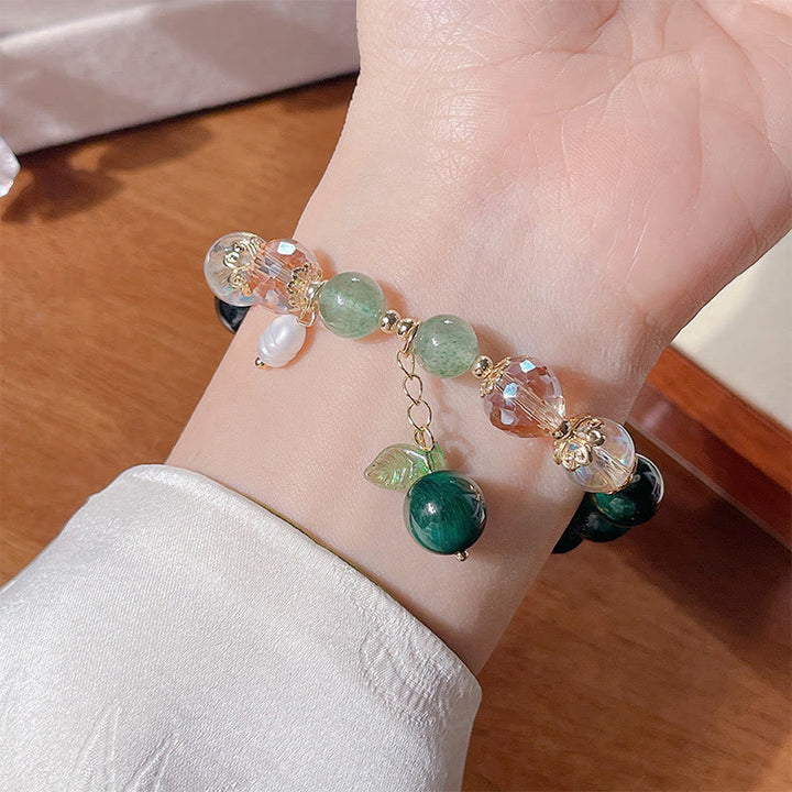Buddha Stones Natural Green Tiger Eye Beads Green Leaf Positive Bracelet - image 7