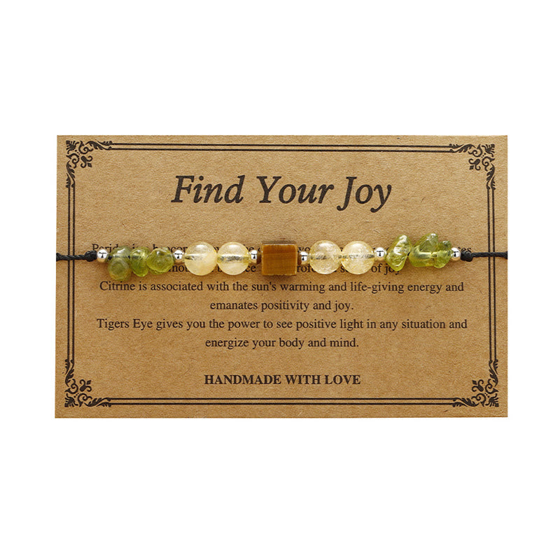 Buddha Stones Find Your Joy Peridot Citrine Tiger Eye Peace Rope Bracelet - image 12