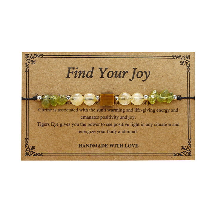 Buddha Stones Find Your Joy Peridot Citrine Tiger Eye Peace Rope Bracelet - image 12