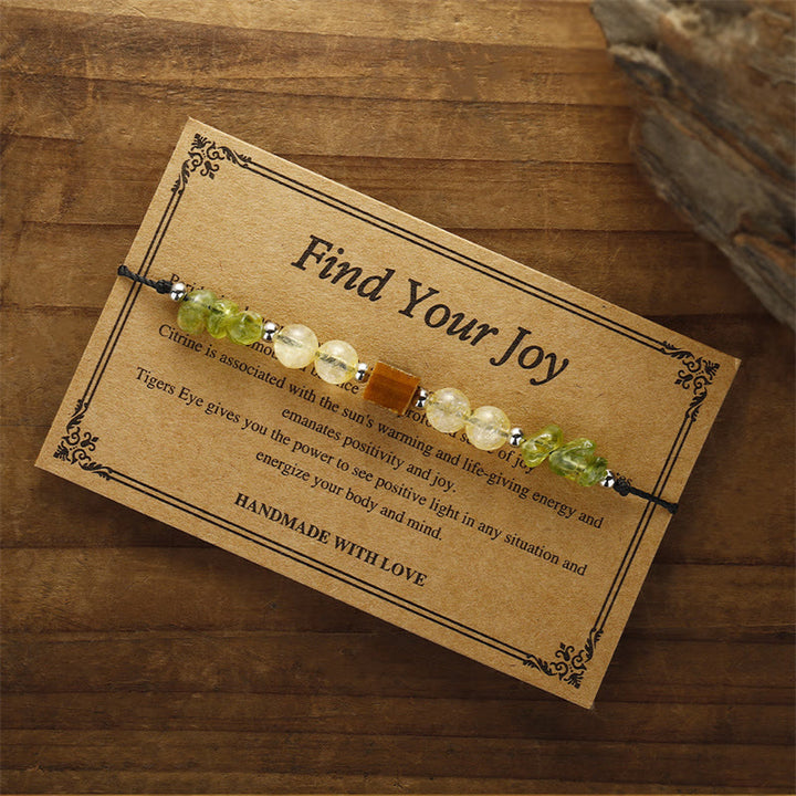 Buddha Stones Find Your Joy Peridot Citrine Tiger Eye Peace Rope Bracelet - image 3
