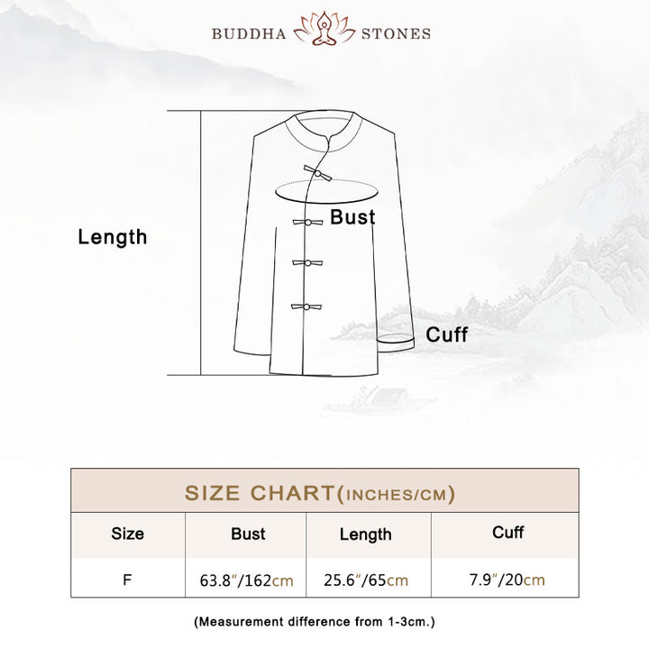 Buddha Stones Frog-Button Long Sleeve Shirt Zen Tai Chi Meditation Top Hanfu Clothing Jacket - image 5