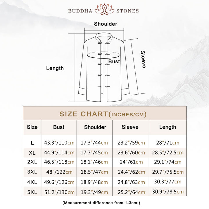 Buddha Stones Chinese New Year Clothes White Crane Gold Frog-button Tang Suit Cotton Men's Jacket Shirt With Pockets - image 3