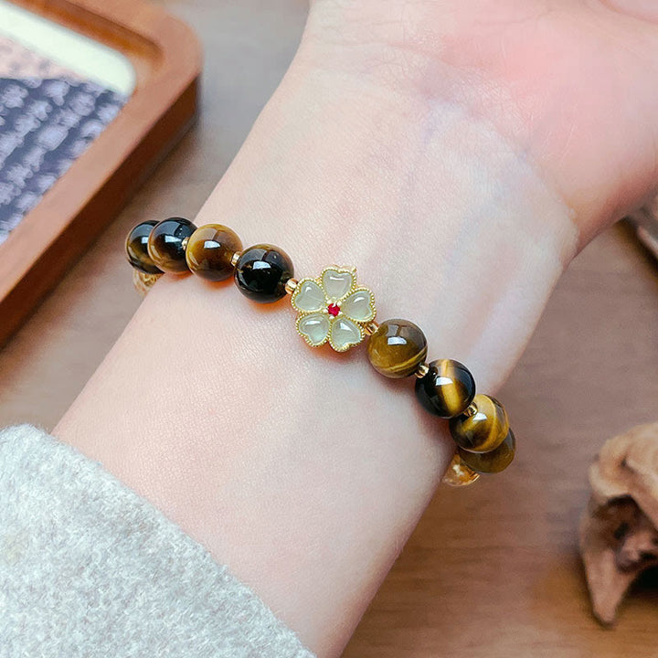 Buddha Stones Natural Tiger Eye Citrine Beads Flower Bell Courage Bracelet - image 3