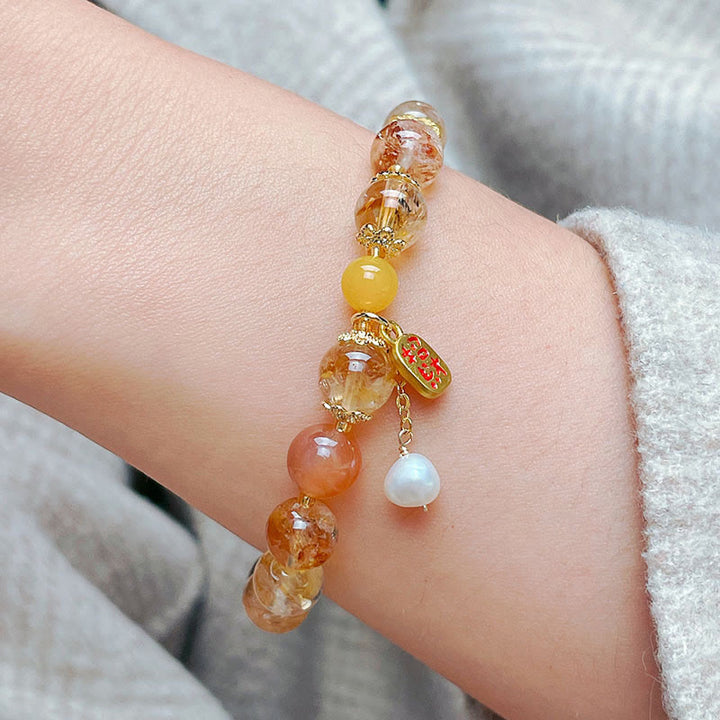 Buddha Stones Natural Citrine Beads Nafu Pleasure Bracelet - image 3