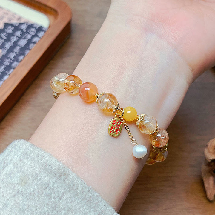 Buddha Stones Natural Citrine Beads Nafu Pleasure Bracelet - image 2