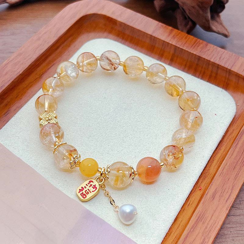 Buddha Stones Natural Citrine Beads Nafu Pleasure Bracelet - Citrine(Wrist Circumference: 15-17cm) - image 0