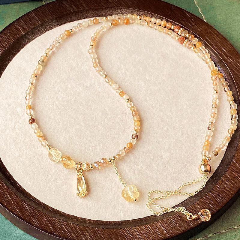 Buddha Stones Natural Citrine Beads Pleasure Multi Layer Bracelet - image 1