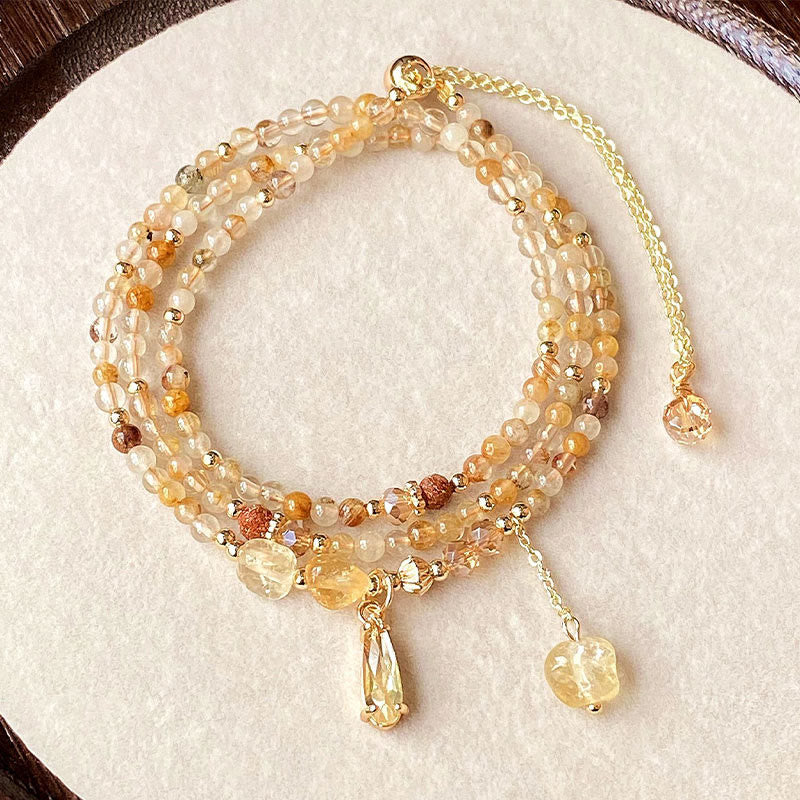Buddha Stones Natural Citrine Beads Pleasure Multi Layer Bracelet - Citrine(Wrist Circumference: 15-21cm)) - image 0