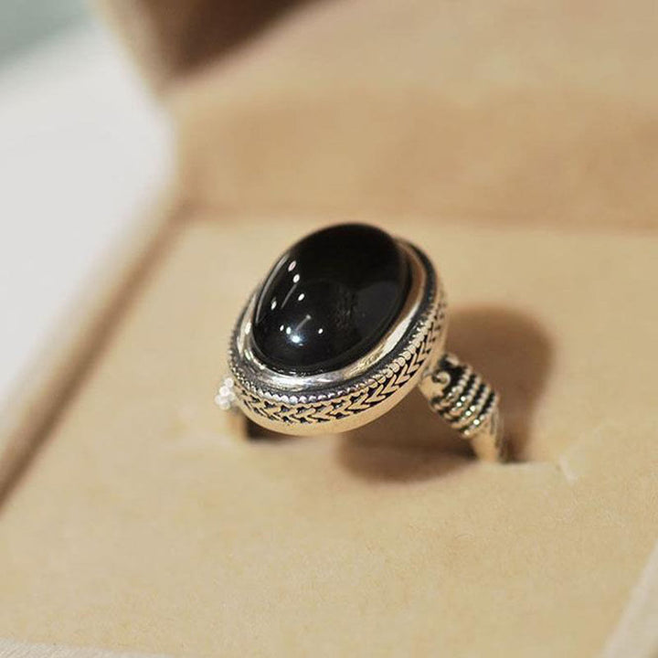 Buddha Stones Natural Black Onyx Adjustable Protection Ring - image 7