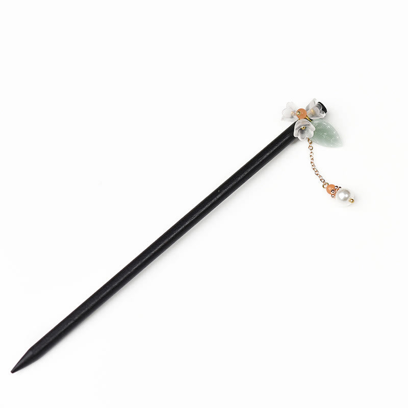 Buddha Stones Ebony Liuli Lily of the Valley Courage Hairpin - image 2