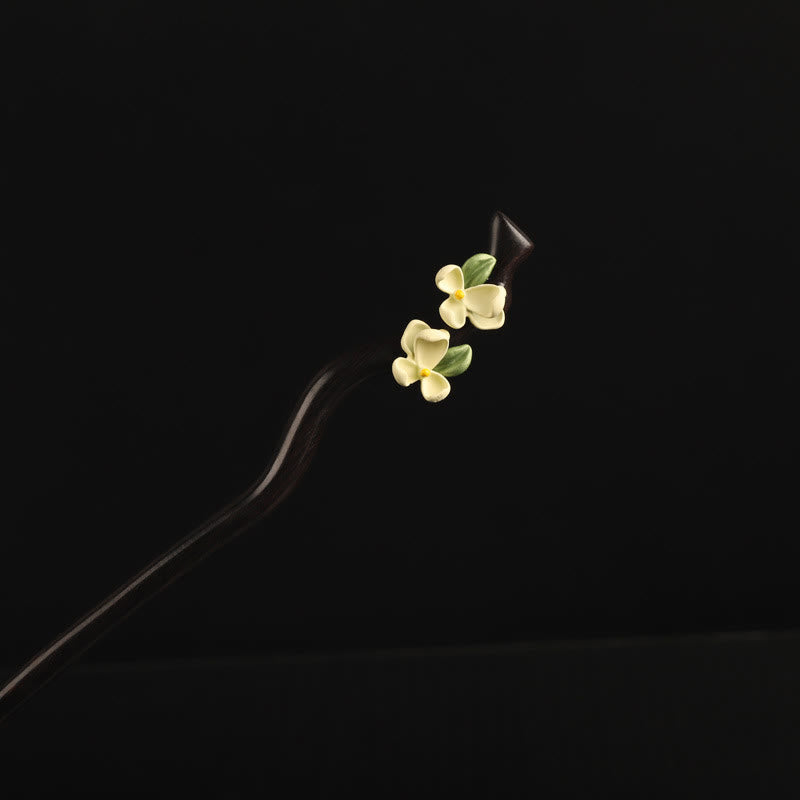Buddha Stones Ebony Gardenia Petal Courage Hairpin - image 2