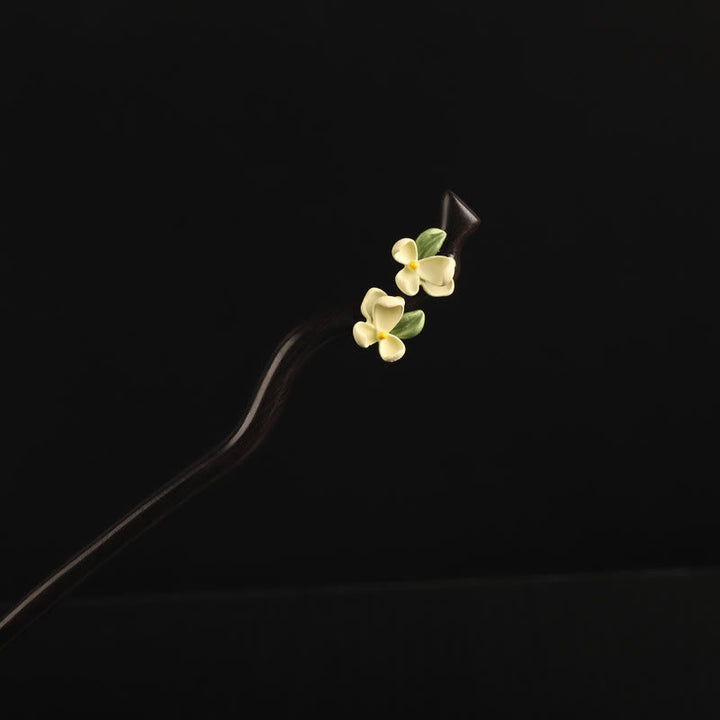 Buddha Stones Ebony Gardenia Petal Courage Hairpin - image 2