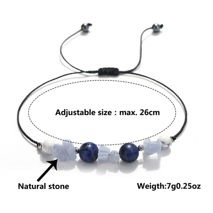 Buddha Stones Don't Make Me Roar Purple Agate Blue Lace Agate Blue Sodalite Protection Bracelet - image 9