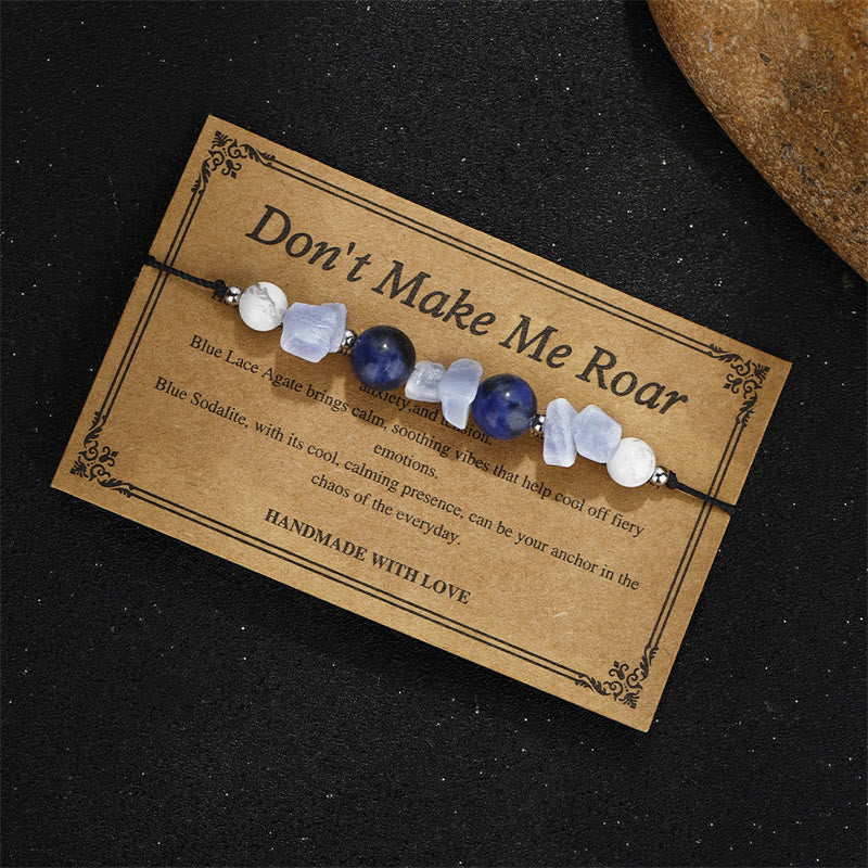 Buddha Stones Don't Make Me Roar Purple Agate Blue Lace Agate Blue Sodalite Protection Bracelet - image 3
