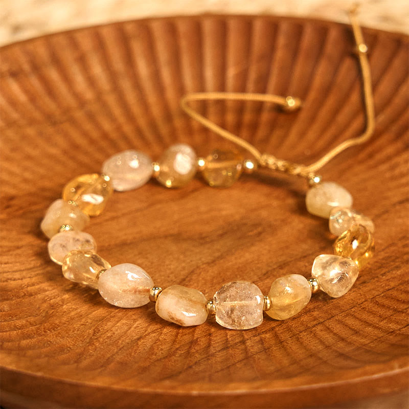 Buddha Stones Irregular Shape Citrine Braid String Happiness Bracelet - image 3