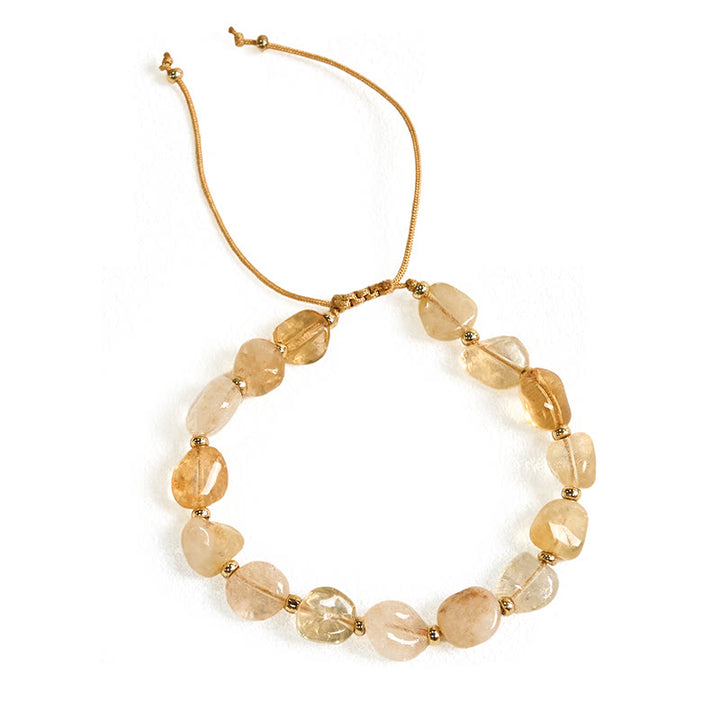 Buddha Stones Irregular Shape Citrine Braid String Happiness Bracelet - image 7