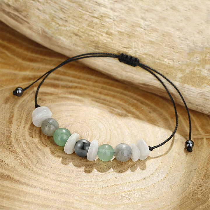 Buddha Stones Menopause Labradorite Green Aventurine White Moonstone Healing Bracelet - image 4