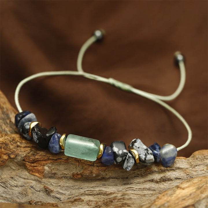 Buddha Stones New Job Green Aventurine Sodalite Snowflake Obsidian Energy Bracelet - image 8