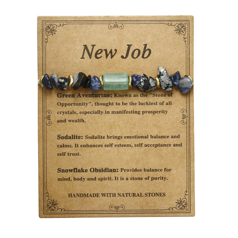 Buddha Stones New Job Green Aventurine Sodalite Snowflake Obsidian Energy Bracelet - image 12