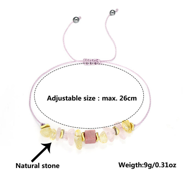 Buddha Stones Thank You Rose Quartz Citrine Rhodonite Passionate Bracelet - image 14