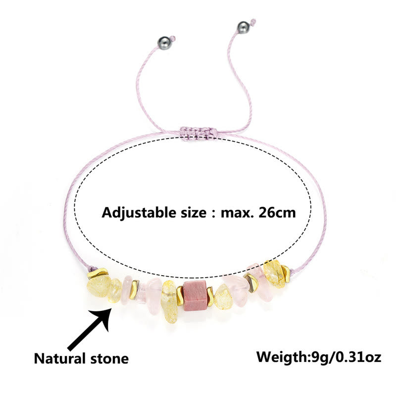 Buddha Stones Thank You Rose Quartz Citrine Rhodonite Passionate Bracelet - image 14