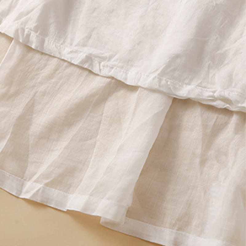 Buddha Stones Plain Lace Up Elastic Waist Cotton Women's Skirt With Pockets - image 15