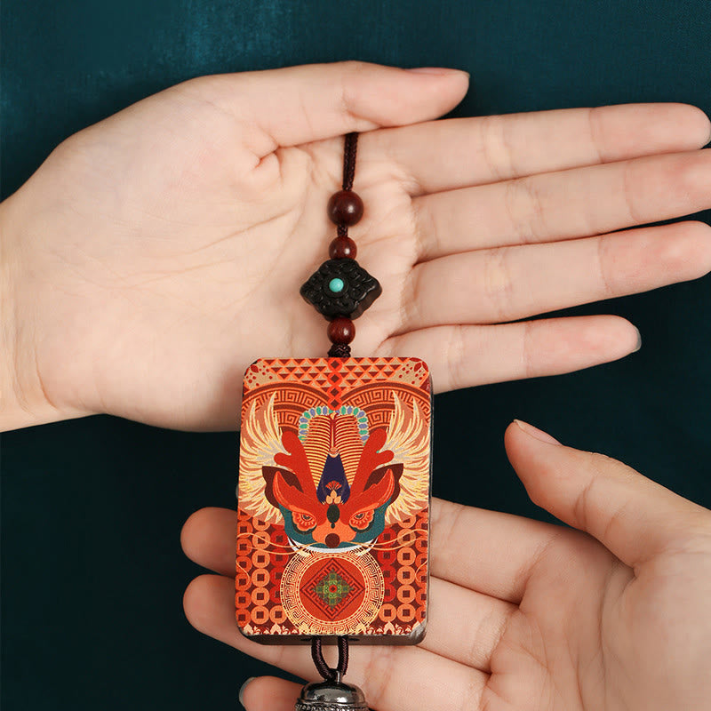 Buddha Stones PiXiu Ebony Wood Luck Wealth Tassel Car Hanging Decoration - image 4