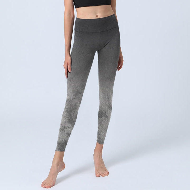 Buddha Stones Gradient Floral Print Exercise Leggings Women's Yoga Pants - image 6