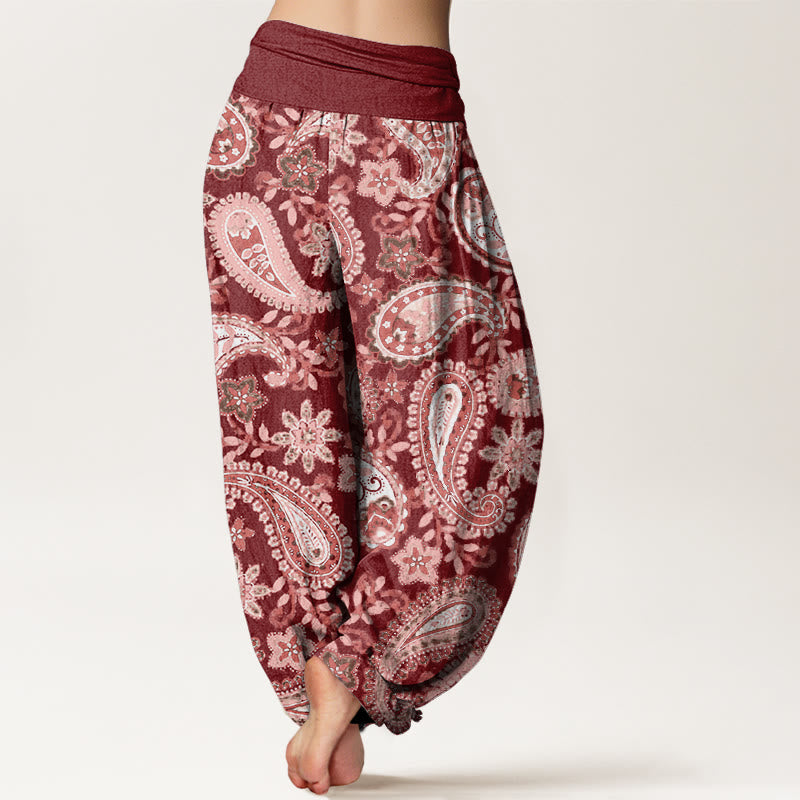 Buddha Stones Cotton Casual Paisley Pattern Women's Elastic Waist Harem Pants - image 2
