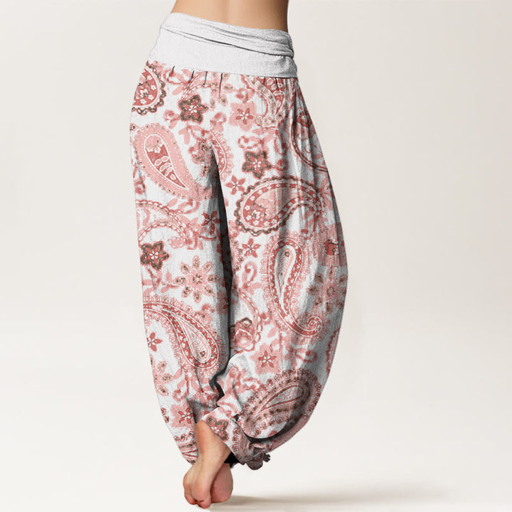 Buddha Stones Casual Paisley Pattern Women's Elastic Waist Harem Pants - image 6