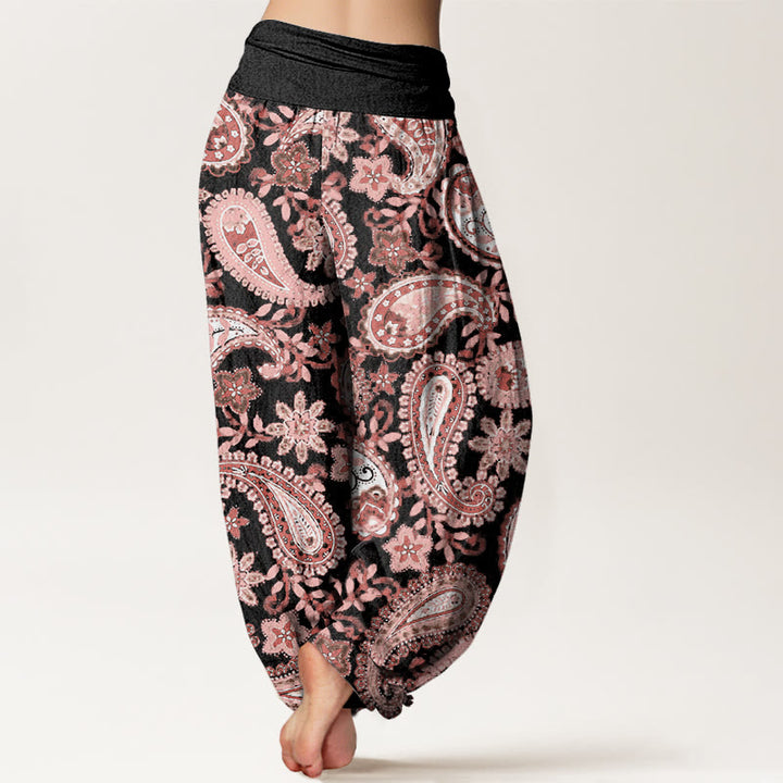 Buddha Stones Casual Paisley Pattern Women's Elastic Waist Harem Pants - image 9